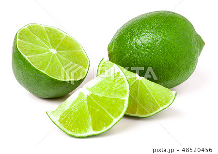 lime with slices isolated on white background 48520456