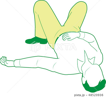 仰向けで倒れている男性 のイラスト素材 48520936 Pixta