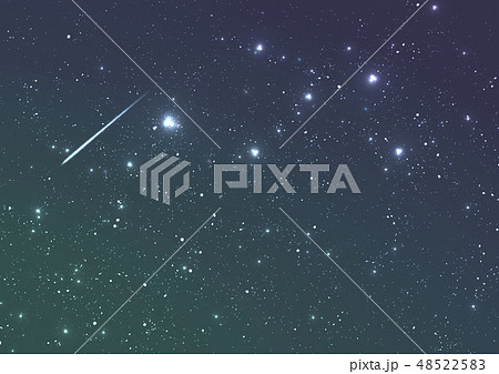 流れ星と星空のイラスト素材 48522583 Pixta