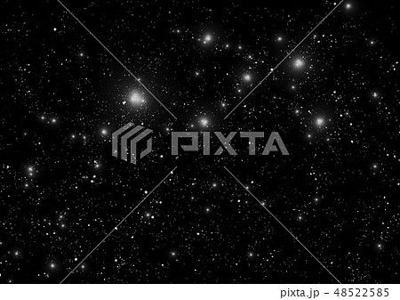 シンプルなモノクロの星空 コピースペース のイラスト素材 48522585 Pixta