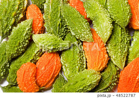 bitter melon or momordica as a background bitter melon or momordica as a background 48522787