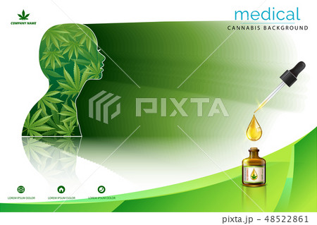 The woman stands on the green floor of the cannabi 48522861