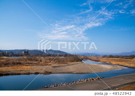 和田橋交差点付 烏川 碓井川合流地点 景観 群馬県高崎市 和田橋交差点付 烏川 碓井川合流地点 景観 群馬県高崎市 48522942