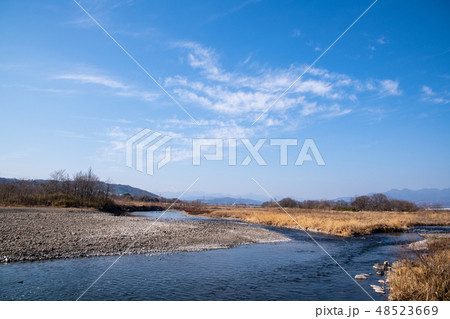和田橋交差点付　烏川　碓井川合流地点　景観　群馬県高崎市 48523669