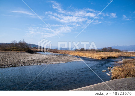 和田橋交差点付　烏川　碓井川合流地点　景観　群馬県高崎市 48523670