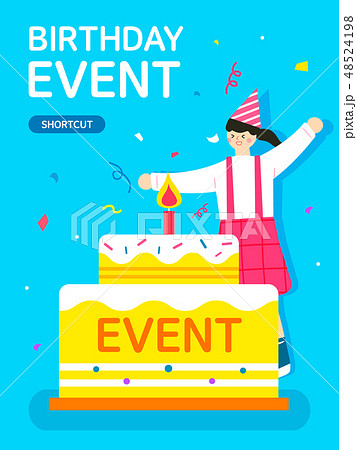 ケーキ 誕生日 キャンドル 48524198