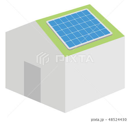 パワポで使いやすい太陽光発電システムのイラストのイラスト素材