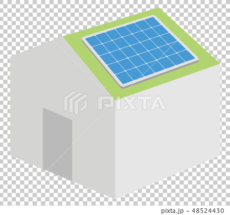 パワポで使いやすい太陽光発電システムのイラストのイラスト素材