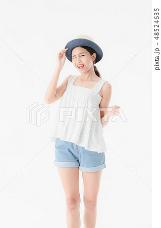 Young lady in casual summer outfits 48524635