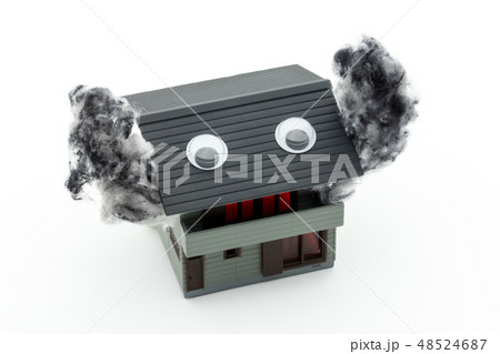 目玉シール付き火事の家:wiggly-eyed burning house 目玉シール付き火事の家:wiggly-eyed burning house 48524687
