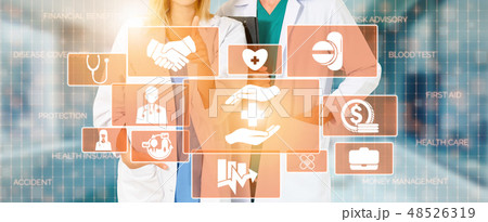 Doctor with Medical Healthcare Graphic in Hospital 48526319