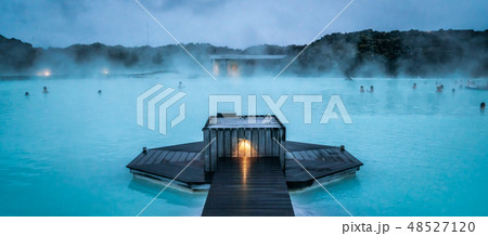 Geothermal Spa Blue Lagoon in Reykjavik, Iceland. Geothermal Spa Blue Lagoon in Reykjavik, Iceland. 48527120