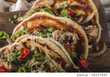 Homemade chicken pepper tacos Homemade chicken pepper tacos 48527844
