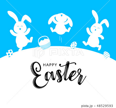 White rabbit and Easter egg basket. 48529593