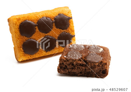 chocolate sponge cake isolated chocolate sponge cake isolated 48529607