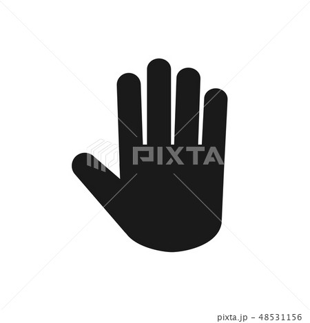 Stop hand palm vector icon for your web site 48531156