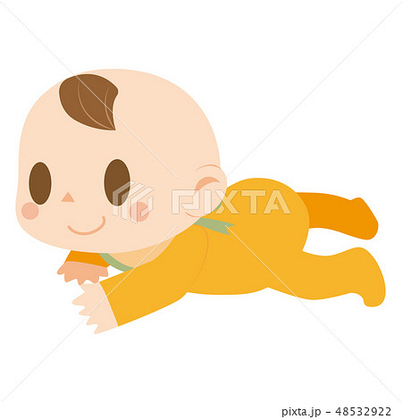 ずりばいする赤ちゃん ずりばいする赤ちゃん 48532922