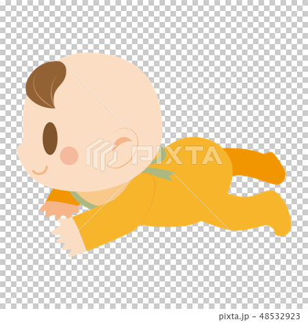ずりばいする赤ちゃん 48532923