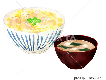 親子丼味噌汁 48533147