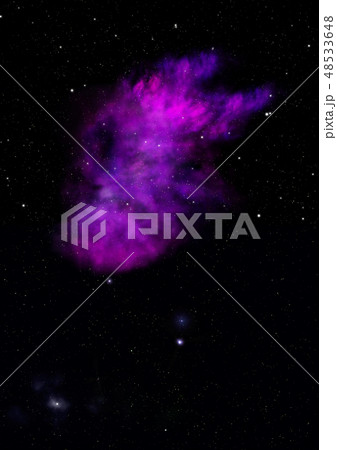 Star field in space and a nebulae. 3D rendering Star field in space and a nebulae. 3D rendering 48533648