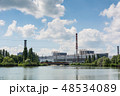 nuclear power plant on the lake shore 48534089