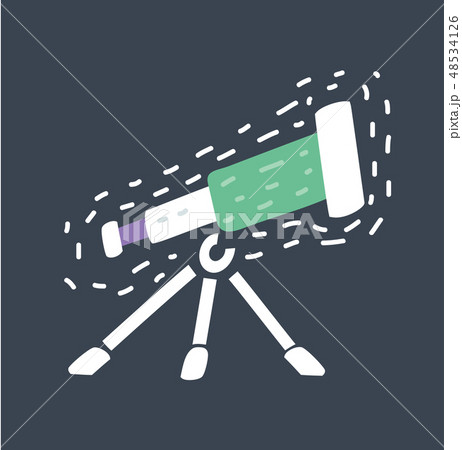 Telescope icon on dark background. Telescope icon on dark background. 48534126