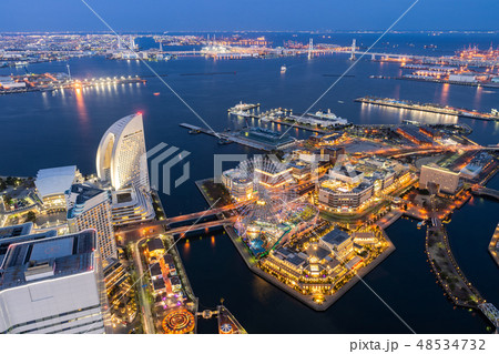 Yokohama city aerial view 48534732