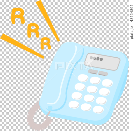 着信音が鳴っている電話機のイラスト素材