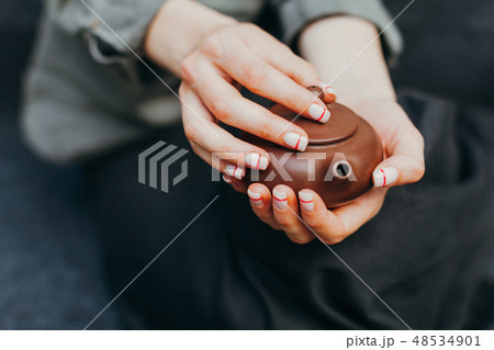 Chinese tea ceremony Asian wooden table 48534901