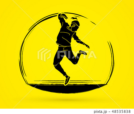 Dancing action dancer training jump graphic vector Dancing action dancer training jump graphic vector 48535838