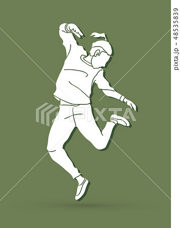 Dancing action dancer training jump graphic vector Dancing action dancer training jump graphic vector 48535839