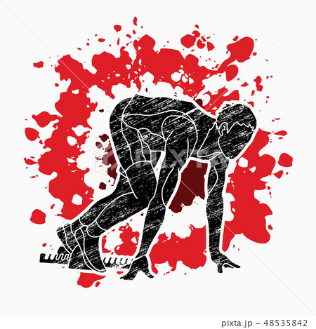 Start Running ,Athletic man prepare running  Start Running ,Athletic man prepare running  48535842