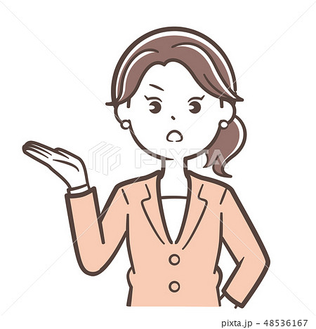 スーツ女性 叱るのイラスト素材