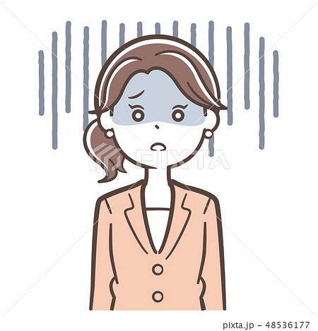 スーツ女性 ショックのイラスト素材 スーツ女性 ショックのイラスト素材