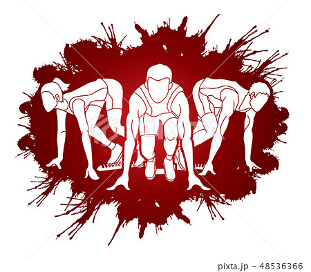 Start Running, Sprinter prepare running action  48536366