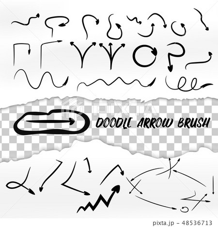 Vector hand drawn doodle arrows brush torn paper  48536713