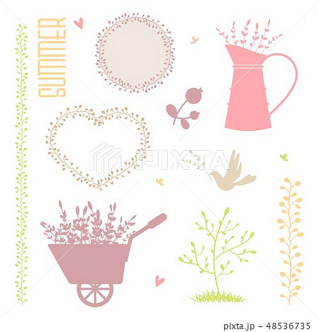 Collection of vector summer elements for design. 48536735