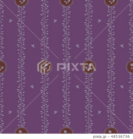 Seamless pattern with striped floral ornament. 48536736