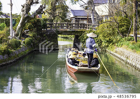 柳川の川下り 水路の町 福岡県柳川市の写真素材