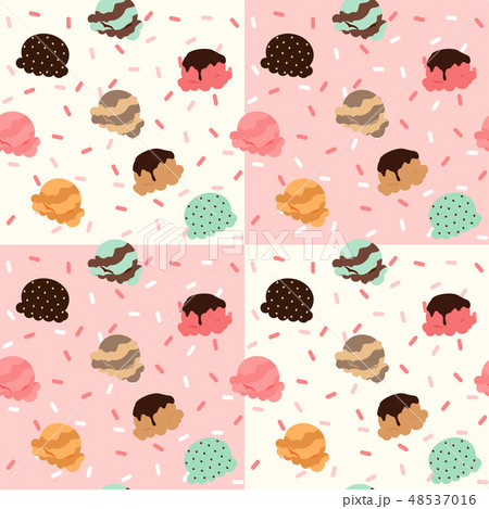 Seamless pattern with colorful ice cream  48537016