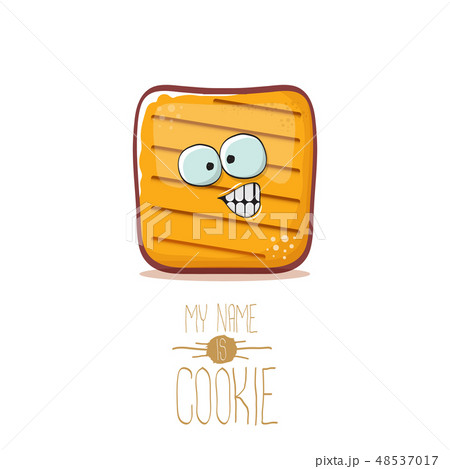 vector funny cookie character isolated on white background. My name is cookie concept illustration vector funny cookie character isolated on white background. My name is cookie concept illustration 48537017