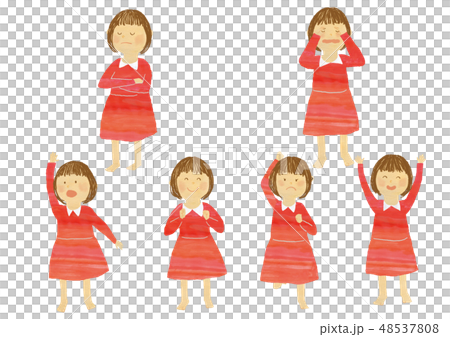 孩子們的女孩面部表情 孩子們的女孩面部表情 48537808