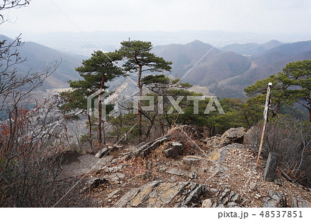 栃木県　足利市　石尊山　尾根にある古生層　チャートの岩場 48537851