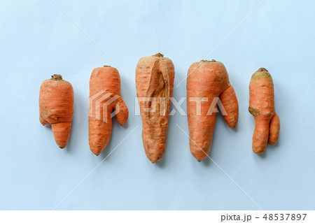 Double shaped and cracked carrots Double shaped and cracked carrots 48537897