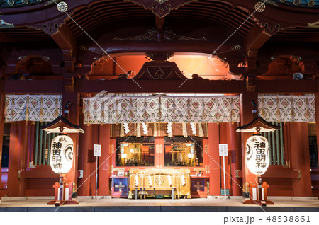 神田明神 御社殿 夜景 (東京都千代田区) 2019年2月現在 神田明神 御社殿 夜景 (東京都千代田区) 2019年2月現在 48538861