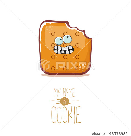 vector funny cookie character isolated on white background. My name is cookie concept illustration vector funny cookie character isolated on white background. My name is cookie concept illustration 48538982