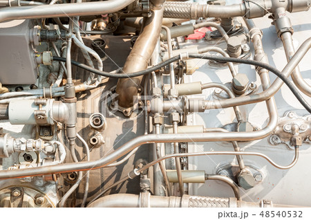 Helicopter engine. Close-up view 48540532