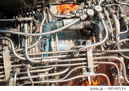 Helicopter engine. Close-up view 48540534