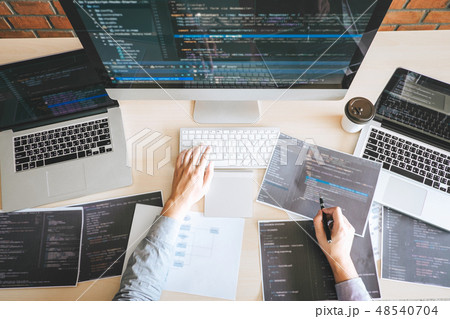 Professional Developer programmer working a software website des Professional Developer programmer working a software website des 48540704