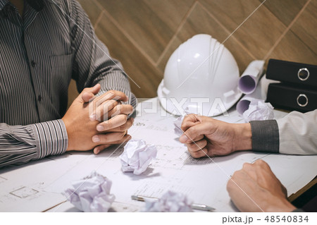 Team of construction engineering or architect partner discuss a 48540834